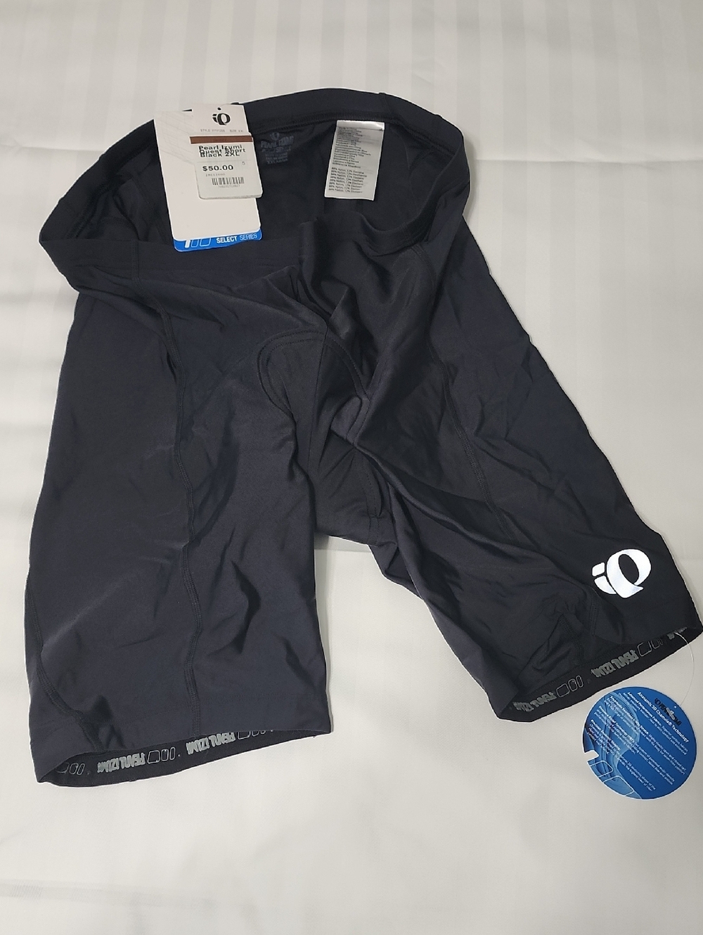 Pearl Izumi Men’s Black Cycling Shorts with White Logo
